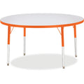 Activity Table 48 inch Round Gray Orange
