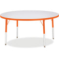 Activity Table 48 inch Round Gray Orange