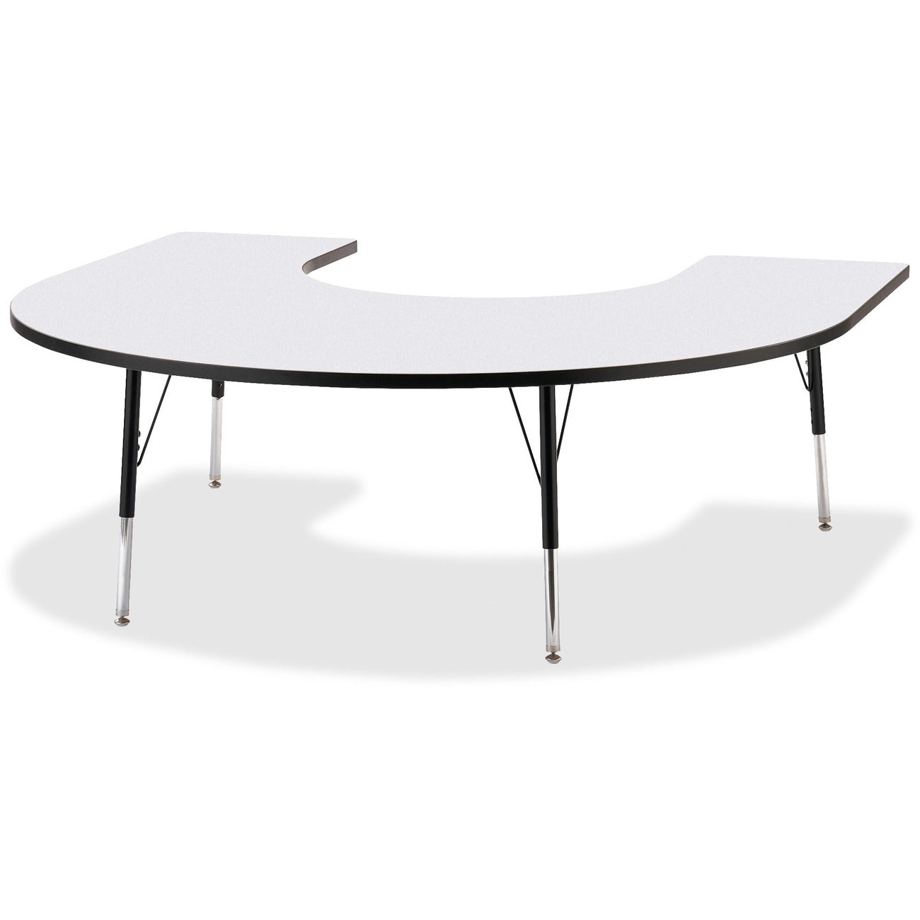 Horseshoe Table 60x66 Gray Black