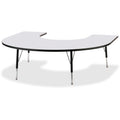 Horseshoe Table 60x66 Gray Black
