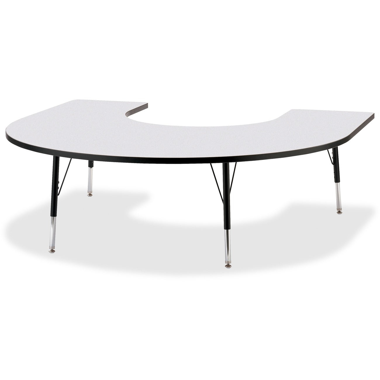 Horseshoe Table 60x66 Gray Black