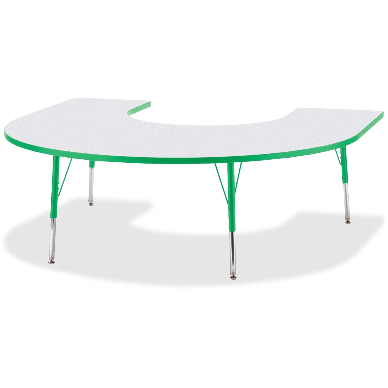 Horseshoe Table 60x66 Gray Green