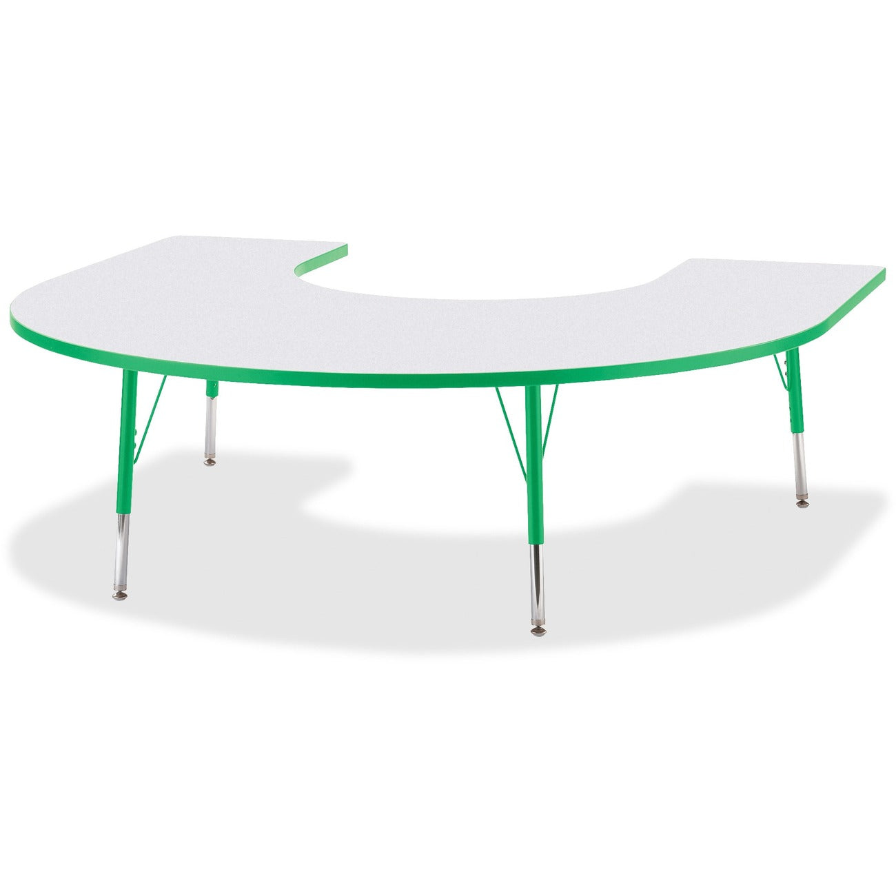 Horseshoe Table 60x66 Gray Green