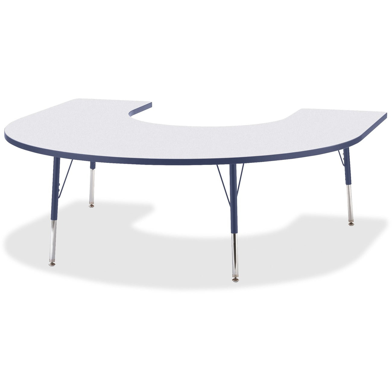 Horseshoe Table 60x66 Gray Navy
