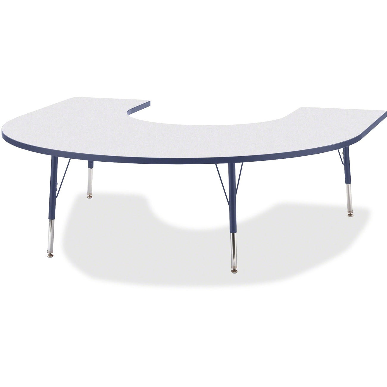 Horseshoe Table 60x66 Gray Navy