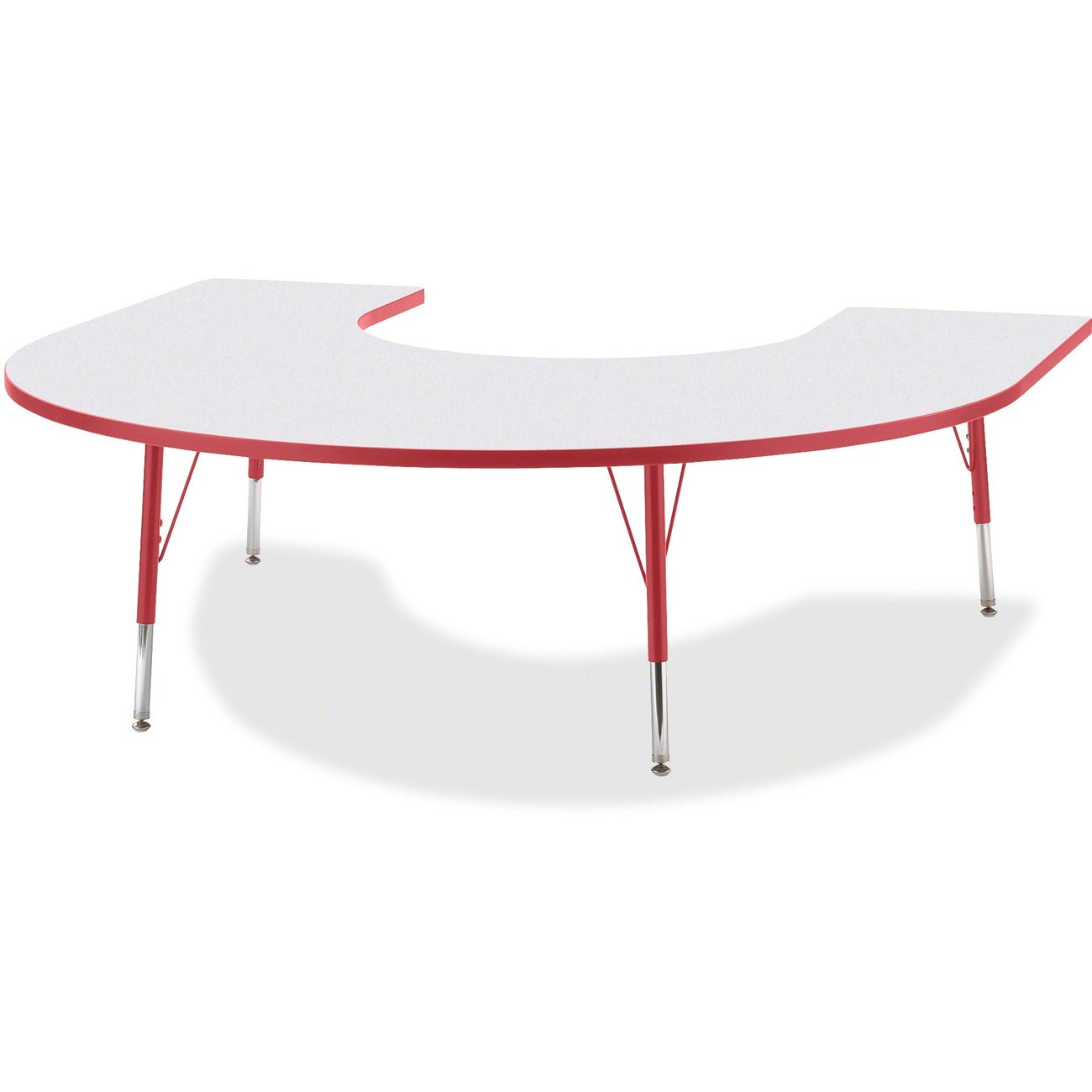 Horseshoe Table 60x66 Gray Red
