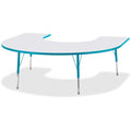 Horseshoe Table 60x66 Gray Teal
