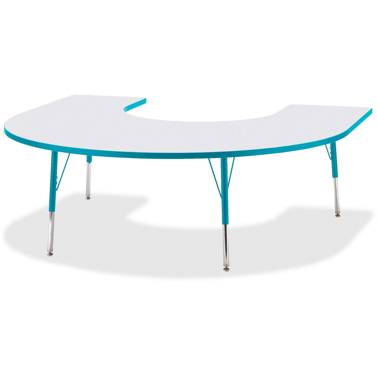 Horseshoe Table 60x66 Gray Teal