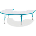 Horseshoe Table 60x66 Gray Teal