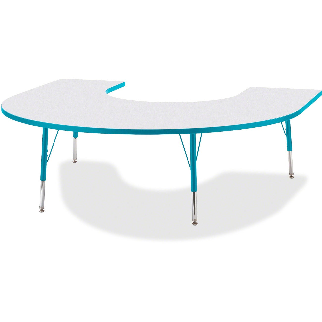 Horseshoe Table 60x66 Gray Teal