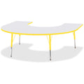 Horseshoe Table 60x66 Gray Yellow