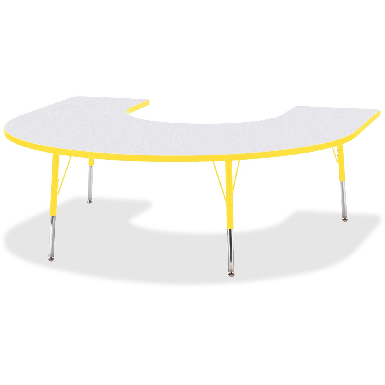 Horseshoe Table 60x66 Gray Yellow