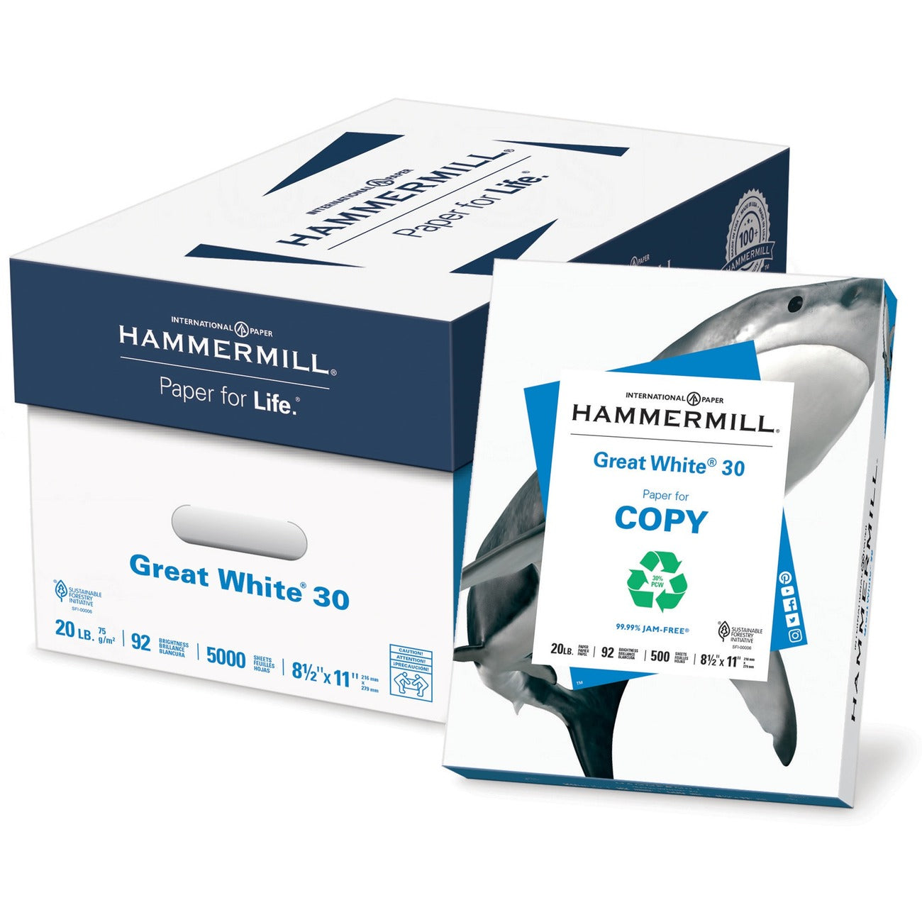 Hammermill Paper Great White 30 8.5X11