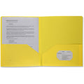 Business Source Folder 2-Pocket Poly Yellow