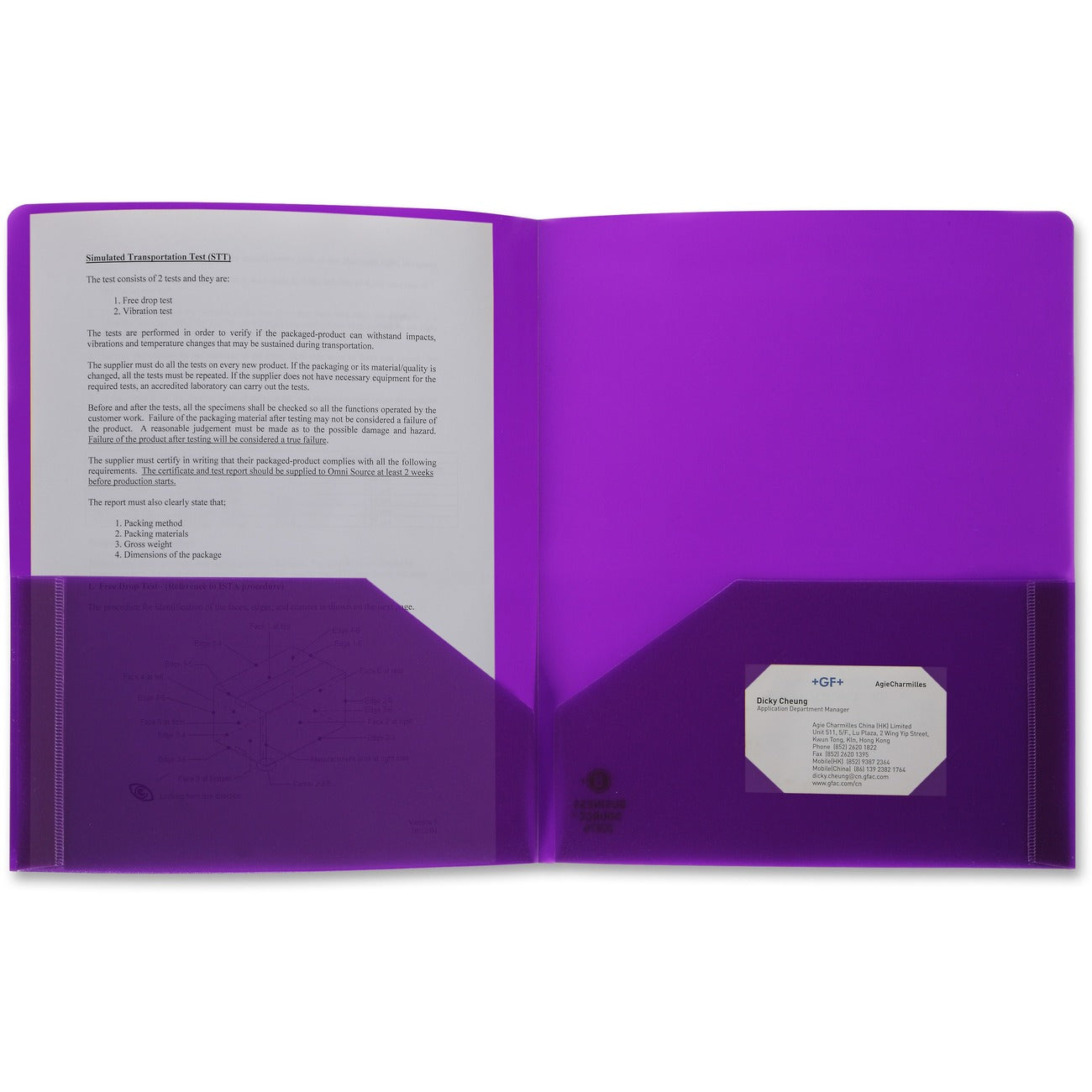 Business Source Folder 2-Pocket Poly Purple