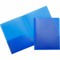 Business Source Folder 2-Pocket Poly Blue