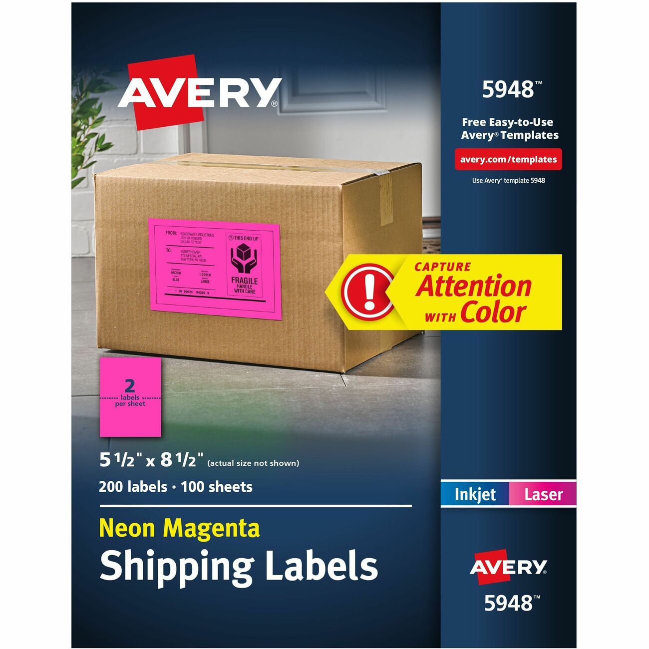 Avery Label Ship Neon 5.5X8.5 Ma