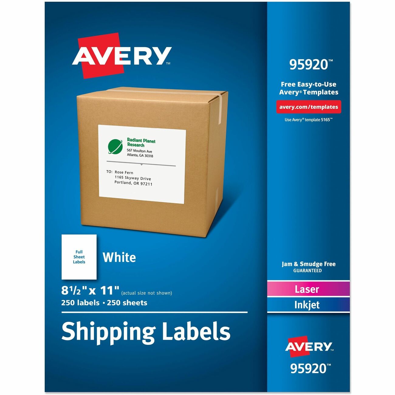 Avery Label Shpng 8.5X11 We 250