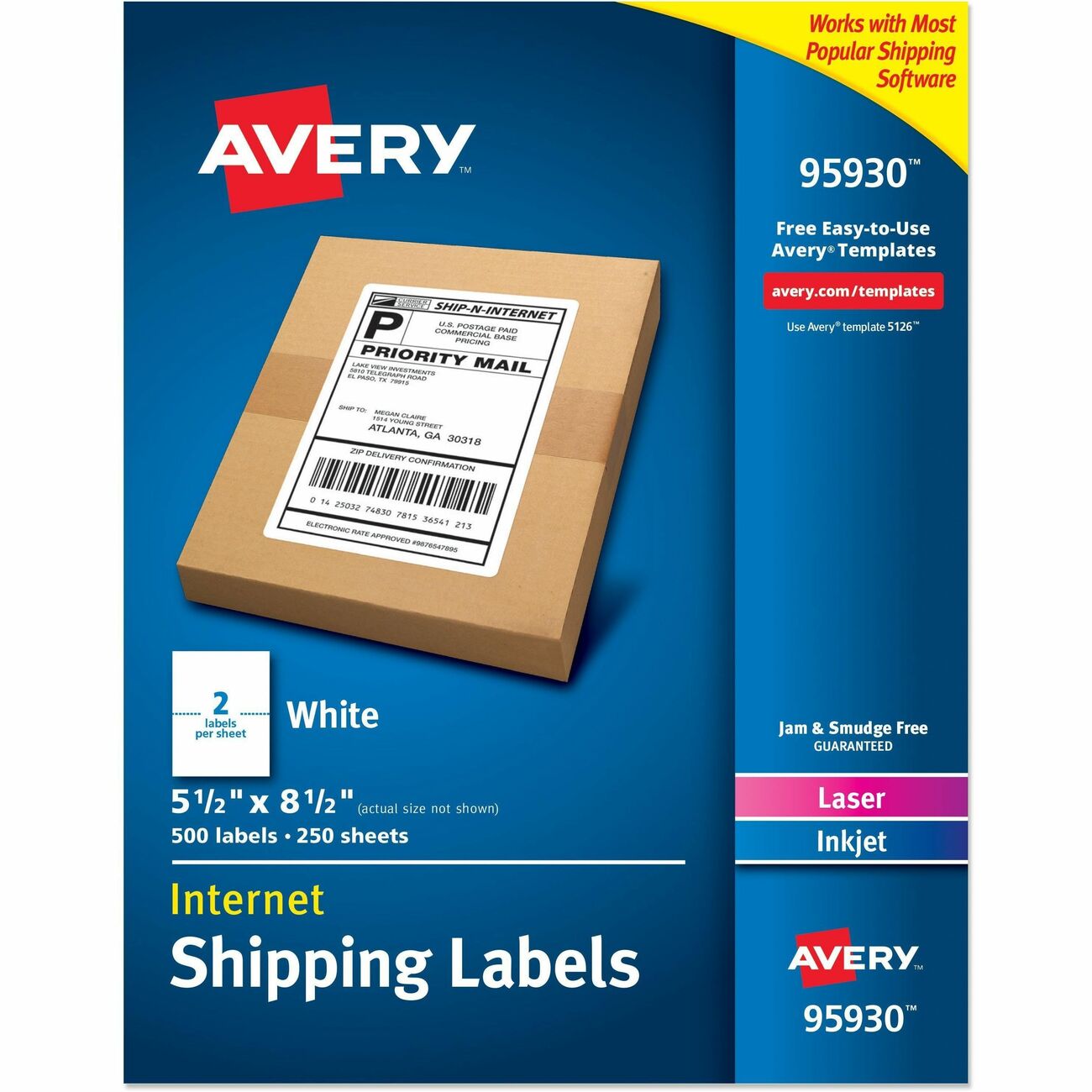 Avery Label Shpng 5.5X8.5 We 500