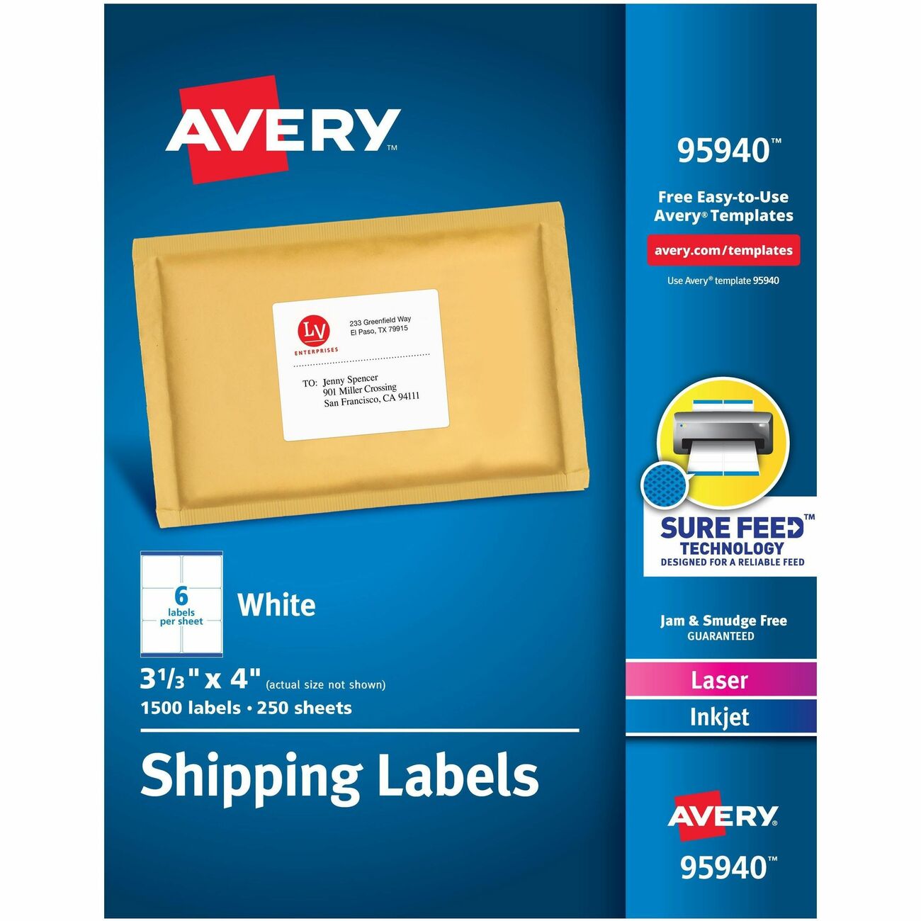Avery Label Shpng 3.3X4 We 1500