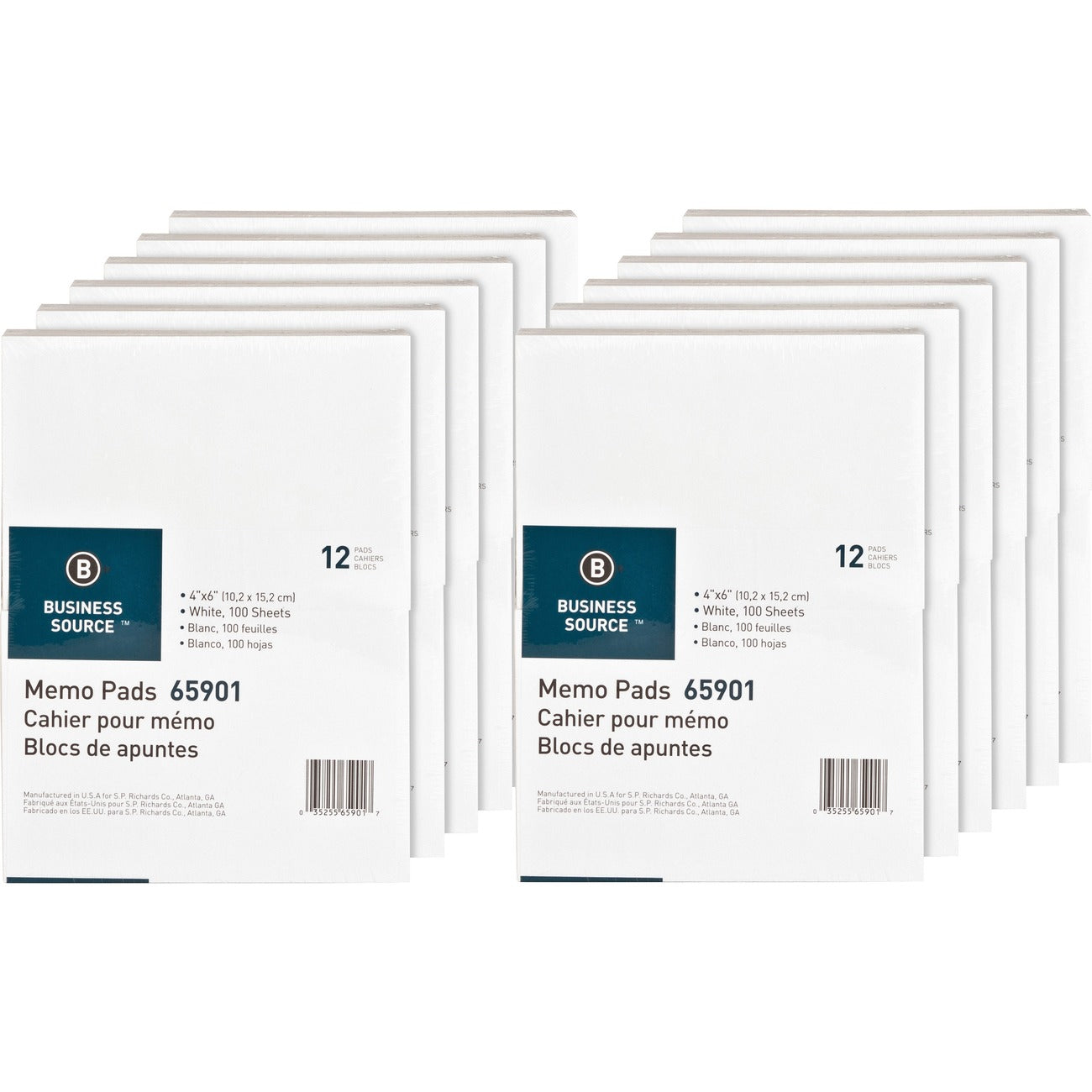Business Source Pad Memo 4X6 Plain 100Sh We