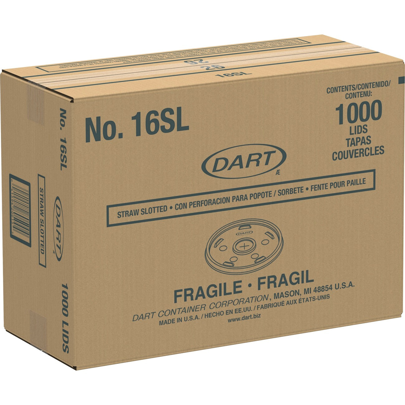 Lid Sipthru F/16J16 1M/Ct