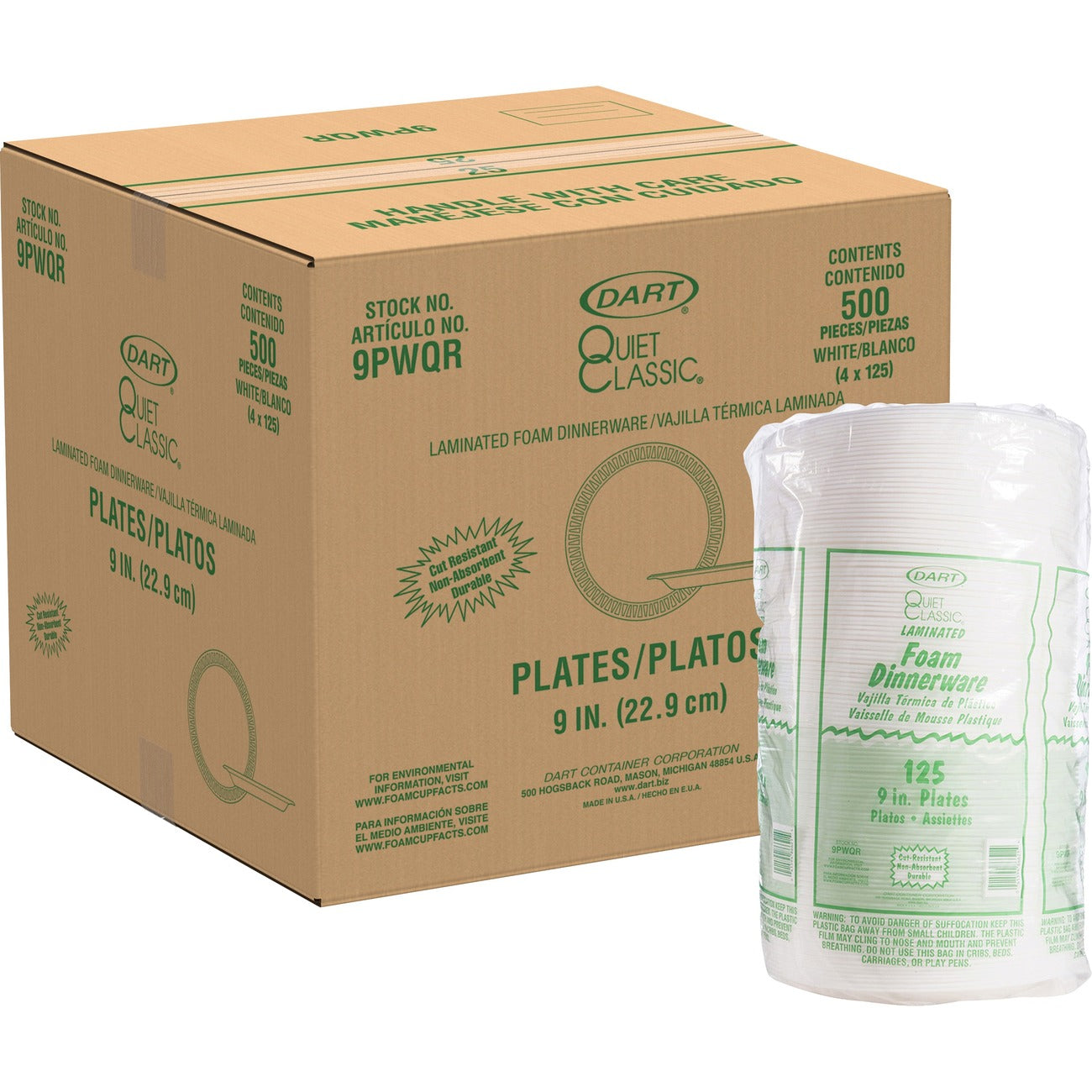 Plate Plastic 9' We 125Ct