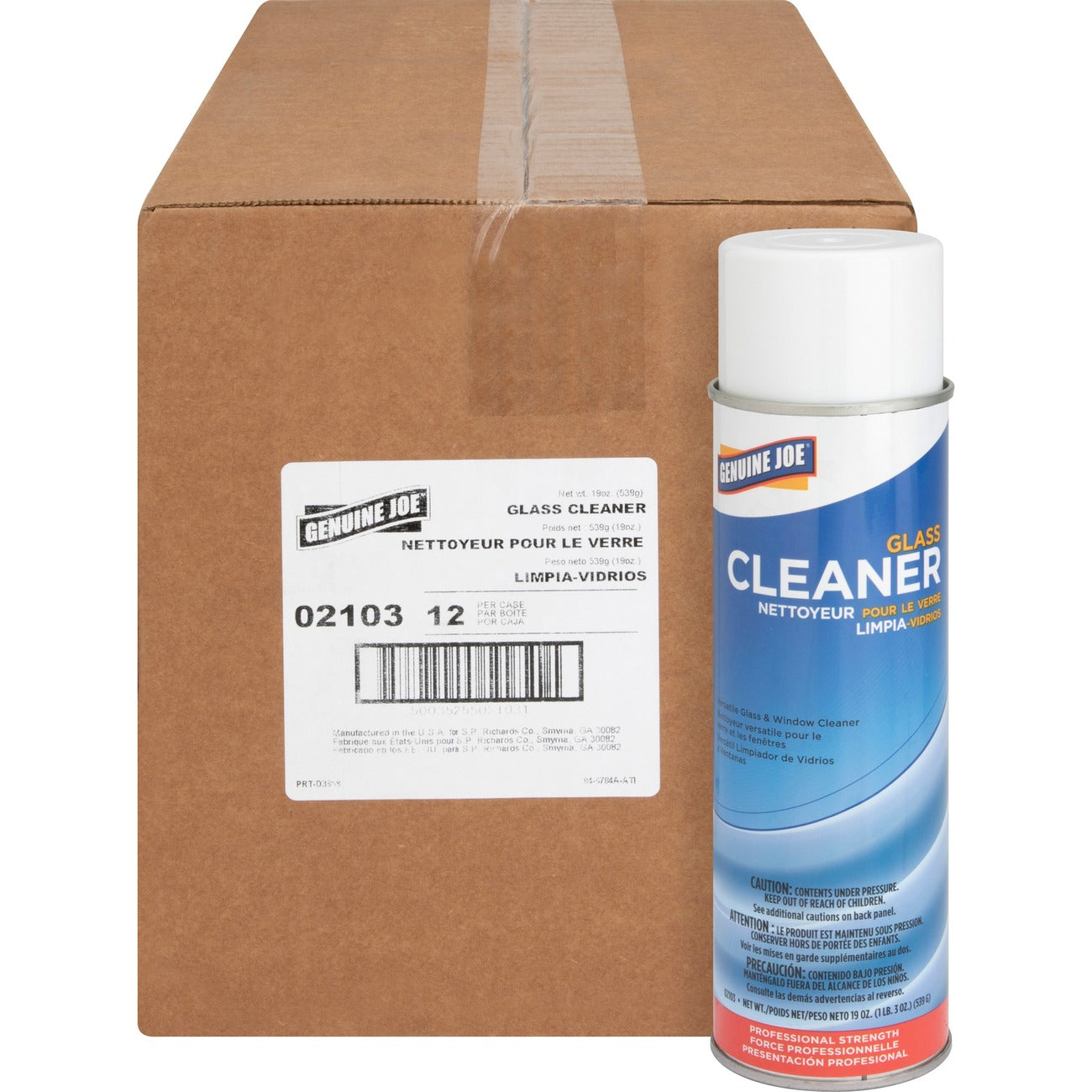 Genuine Joe Cleaner Glass Aerosol 19Oz