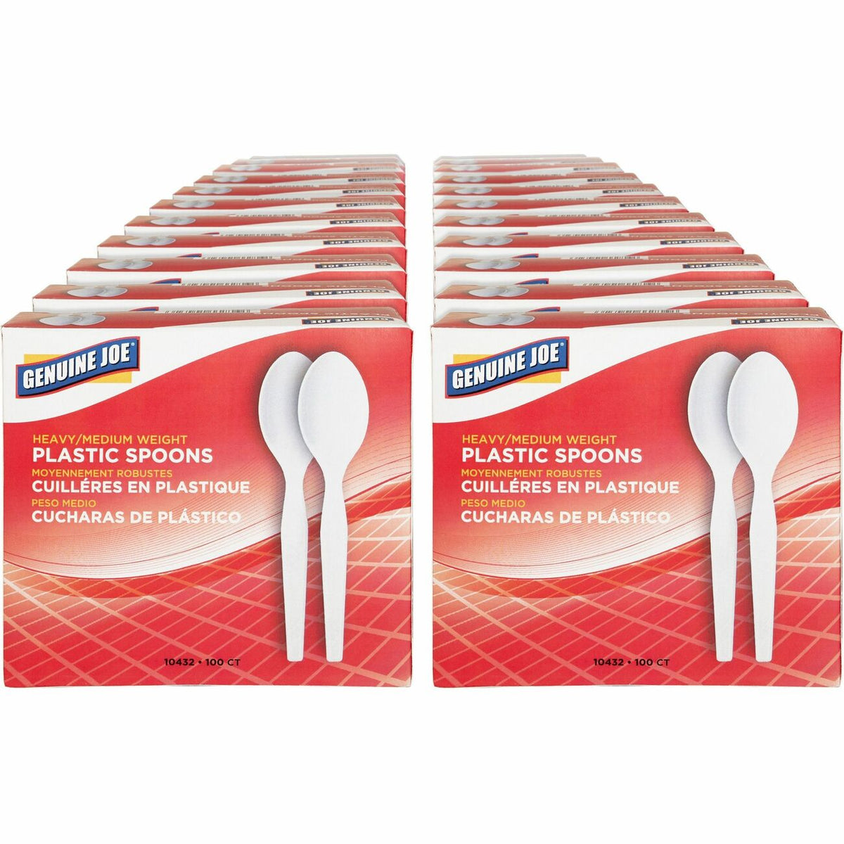 Genuine Joe Medium-Heavyweight Plastic Spoons