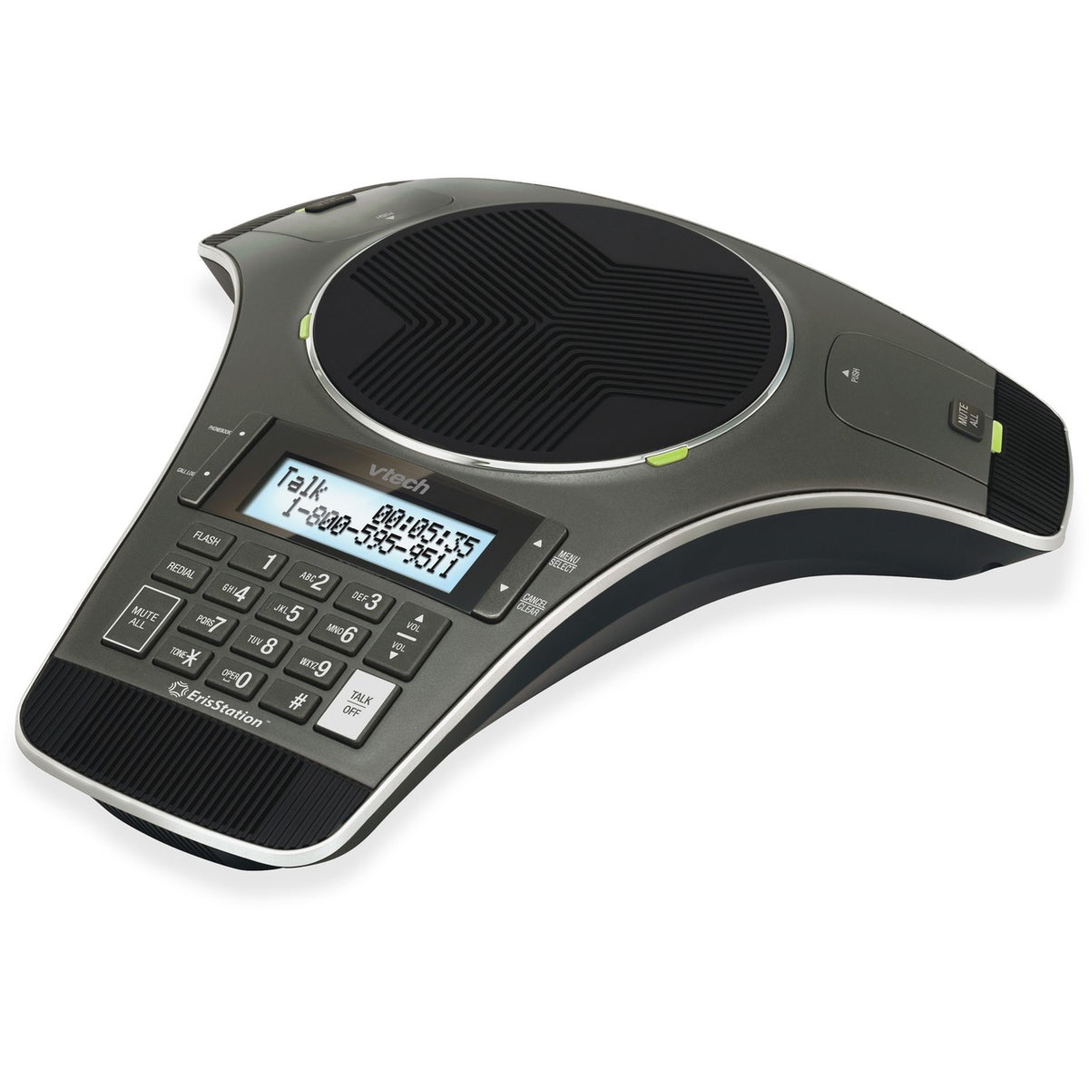 VTech ErisStation VCS702 DECT 6.0 1.93 GHz Conference Phone - Gun Metal