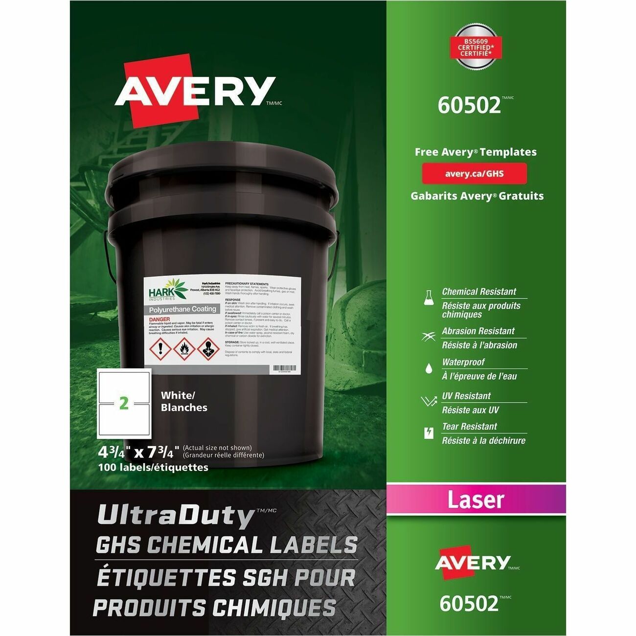 Avery Label Ghschemical 4.75X7.75