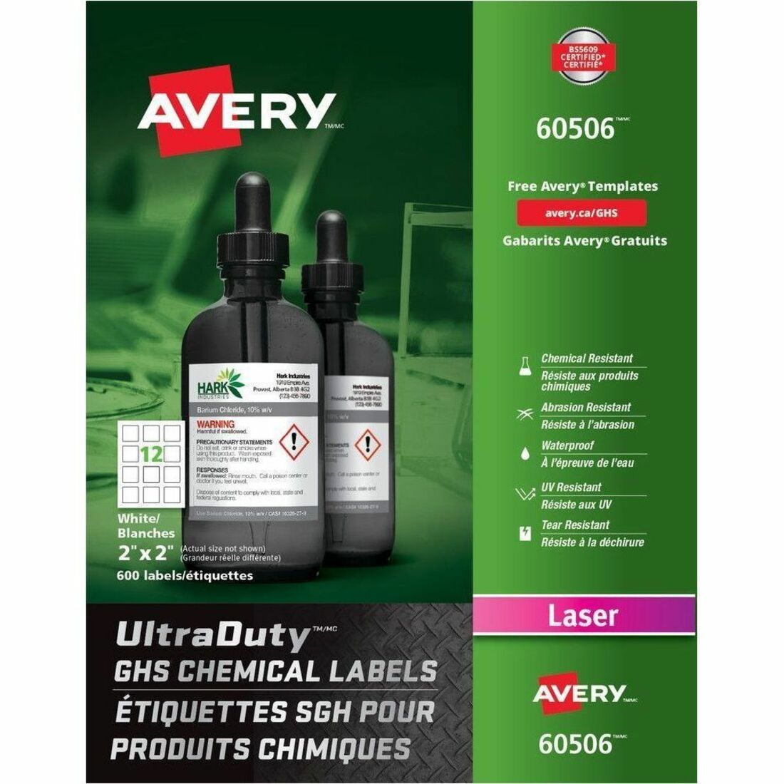 Avery Label Ghs Chemical 2X2 We