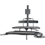 Kantek Mobile Height-Adjustable Sit-Stand Workstation With Keyboard Tray