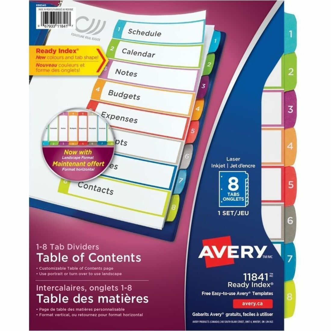 Avery Dividers Index Ready 1-8