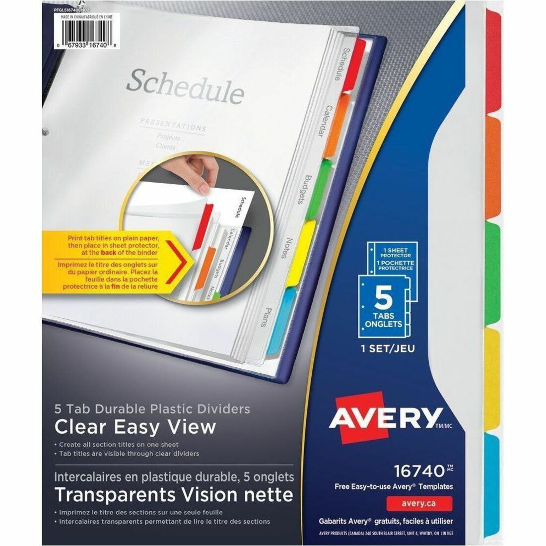 Avery Dividers Plstc Clearvw 5Tab