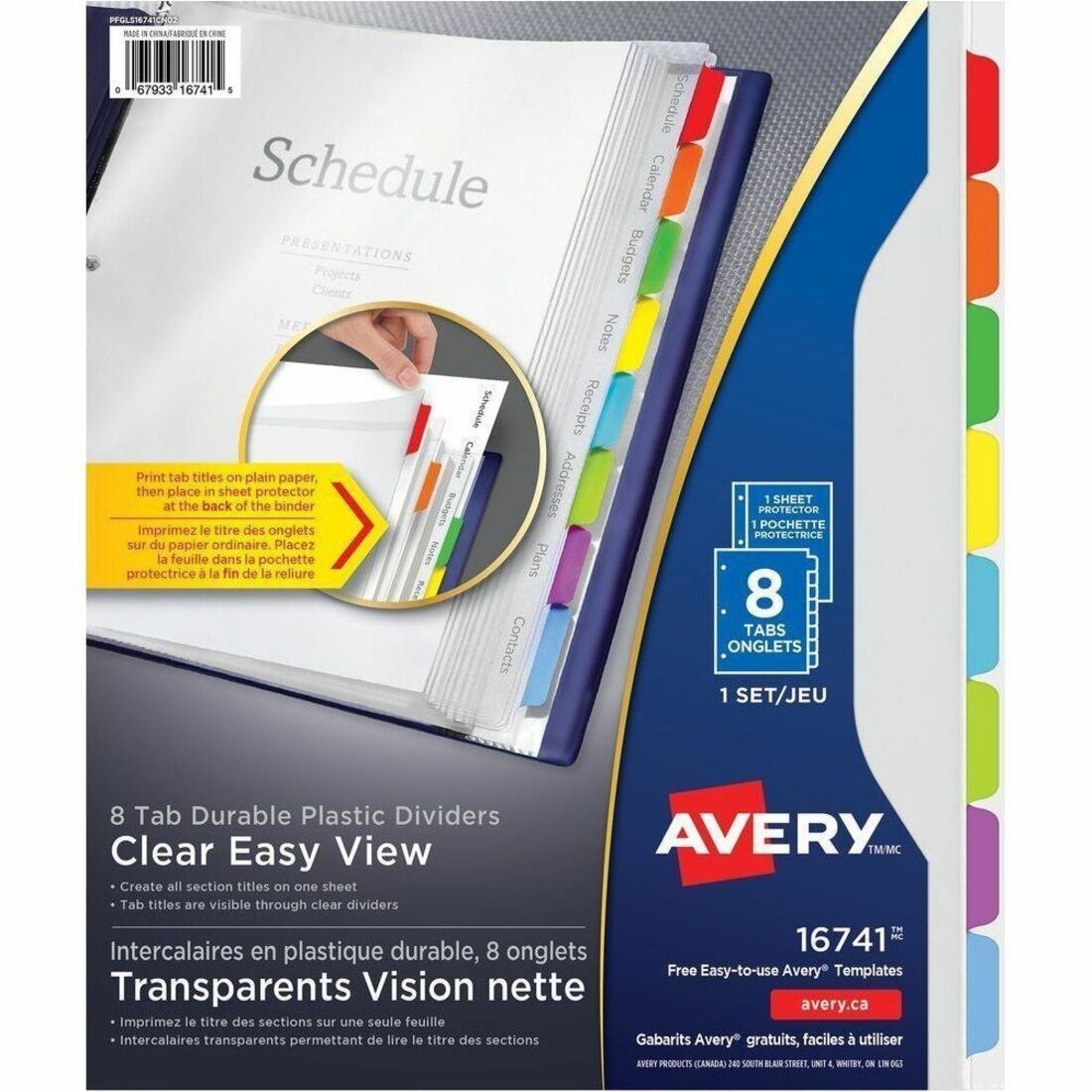 Avery Dividers Plstc Clearvw 8Tab