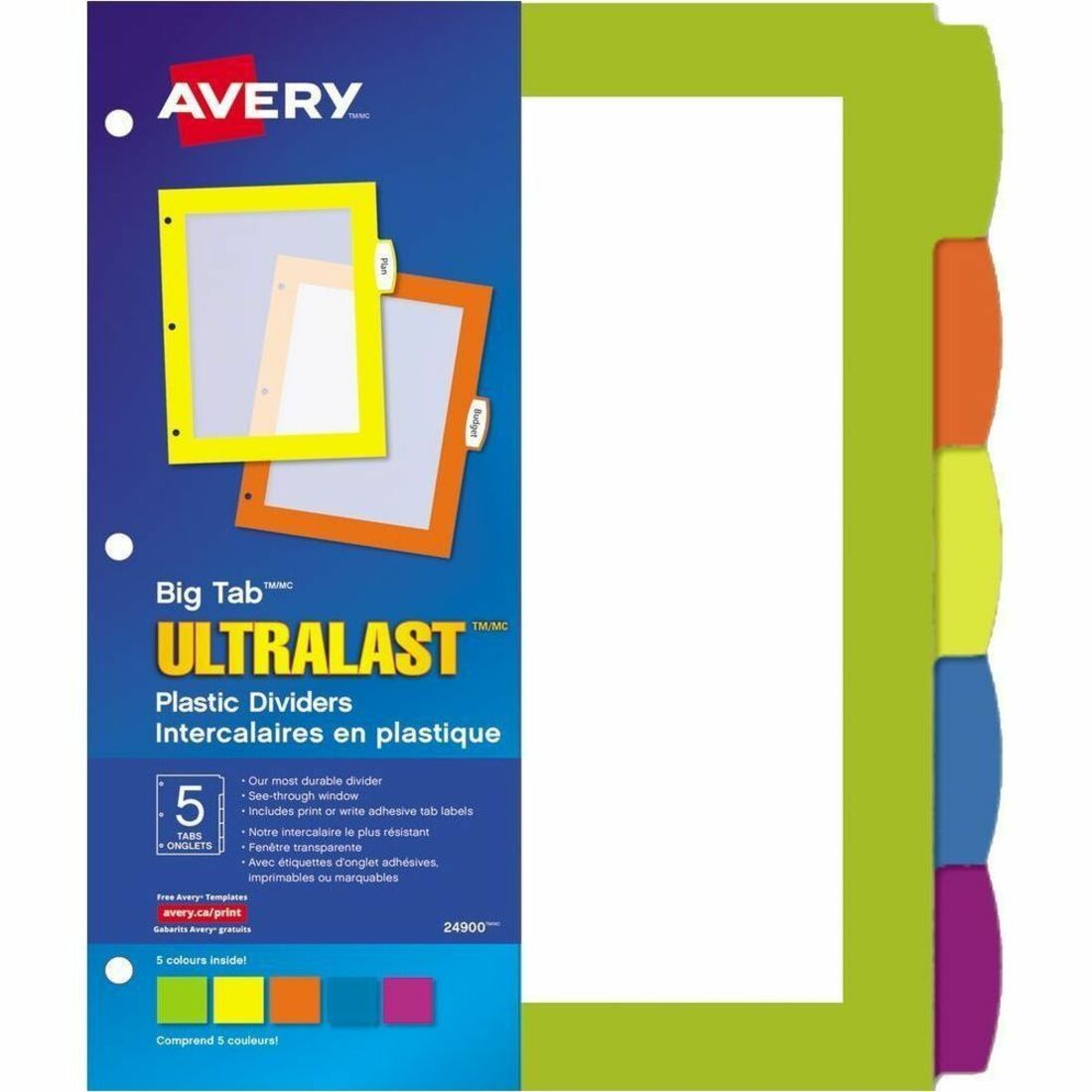 Avery Dividers Ultralst Plstc 5Tb