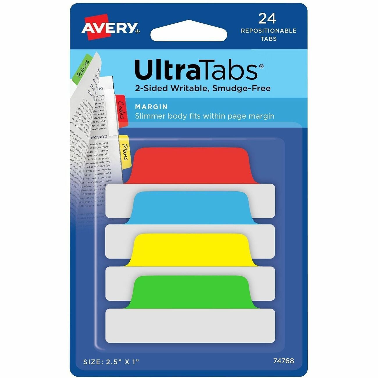Avery Tabs Ultra Margin Prim 24Pk
