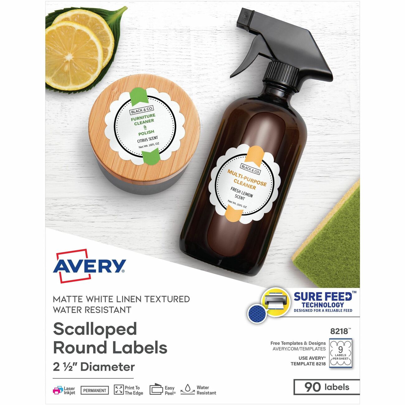 Avery Label Textured Scallop Rd
