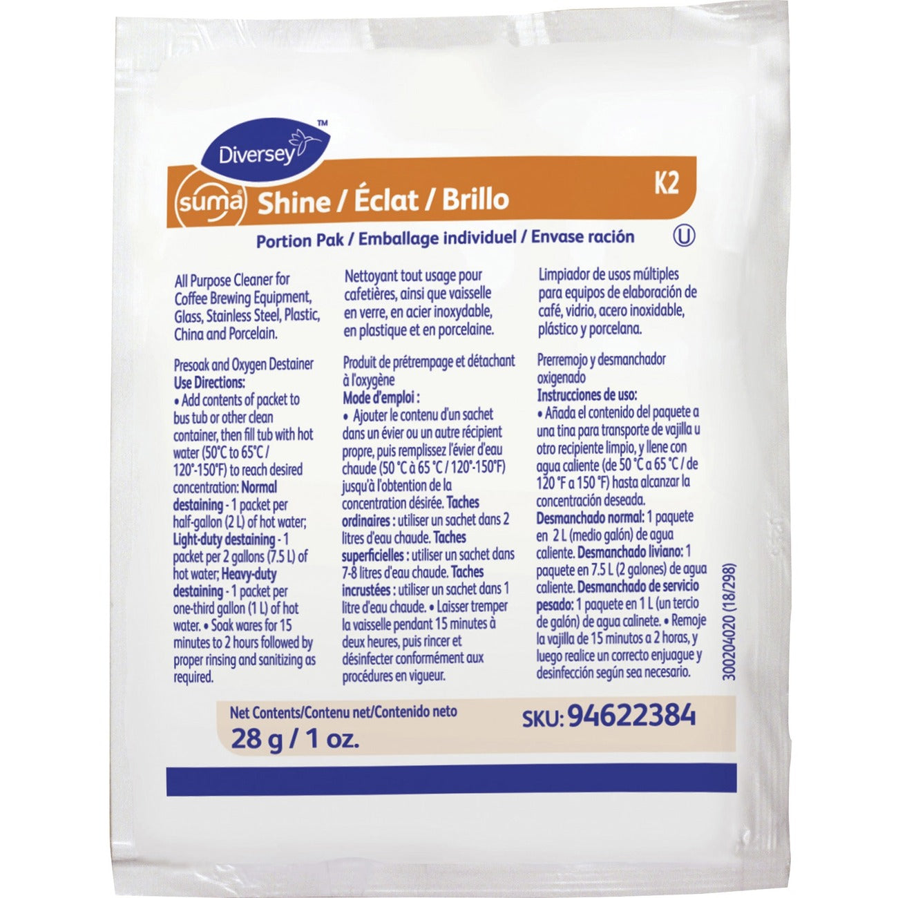 Diversey Detergent Prtnpk 28G 100/Ct