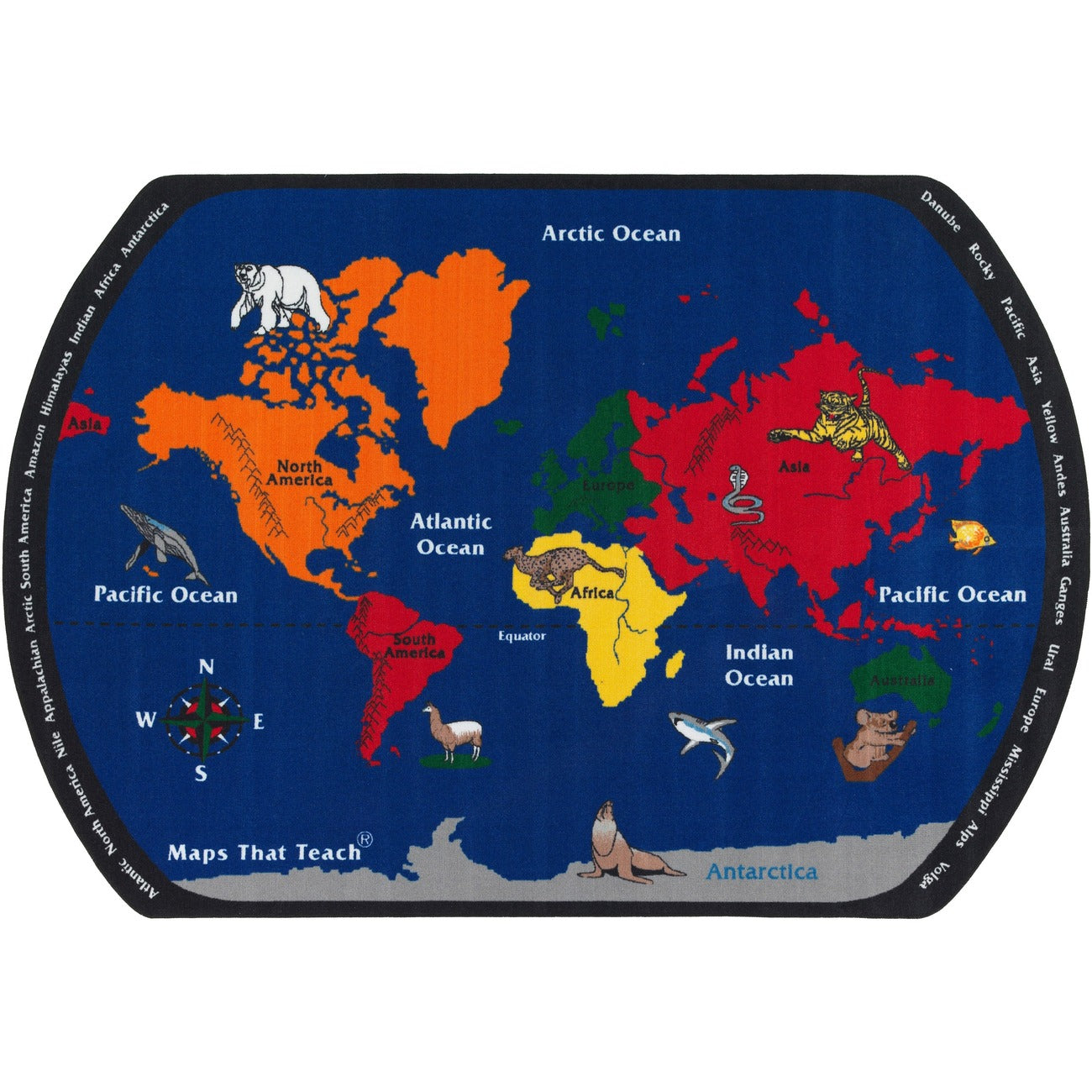 Rug World Map 6X9