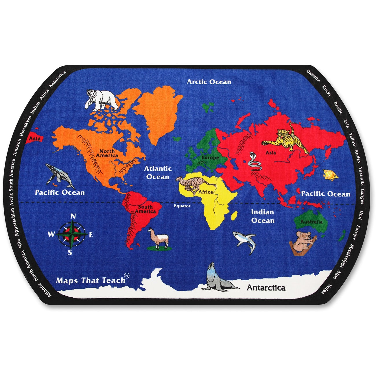 Rug Maps Teach 109'X132'