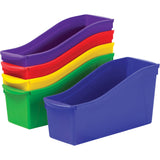 Storex Large Book Bin, Assorted Colors, Set of 5