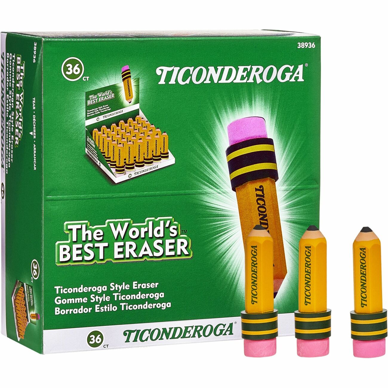 Dixon Ticonderoga Eraser Pclshape 36Ct