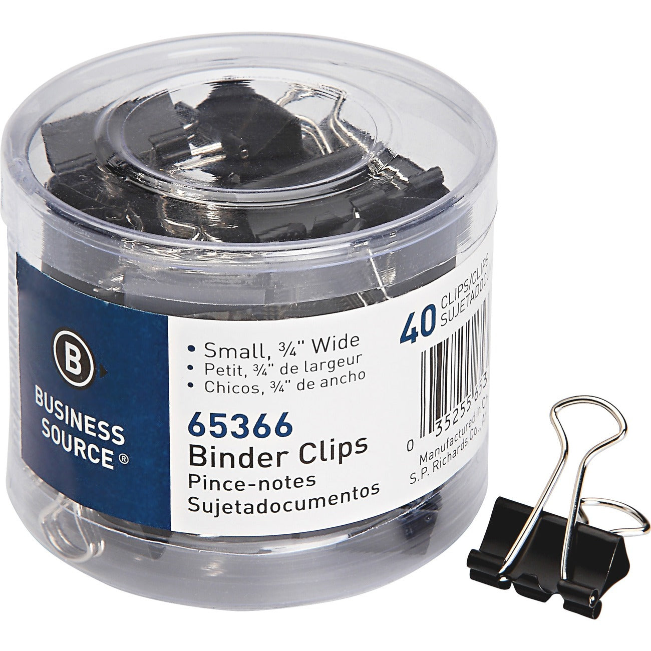 Business Source Clip Binder Small Blk 40Ct