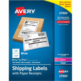 Avery&reg; Shipping Labels with Receipt, 5-1/16" x 7-5/8" 100 Count (27900)
