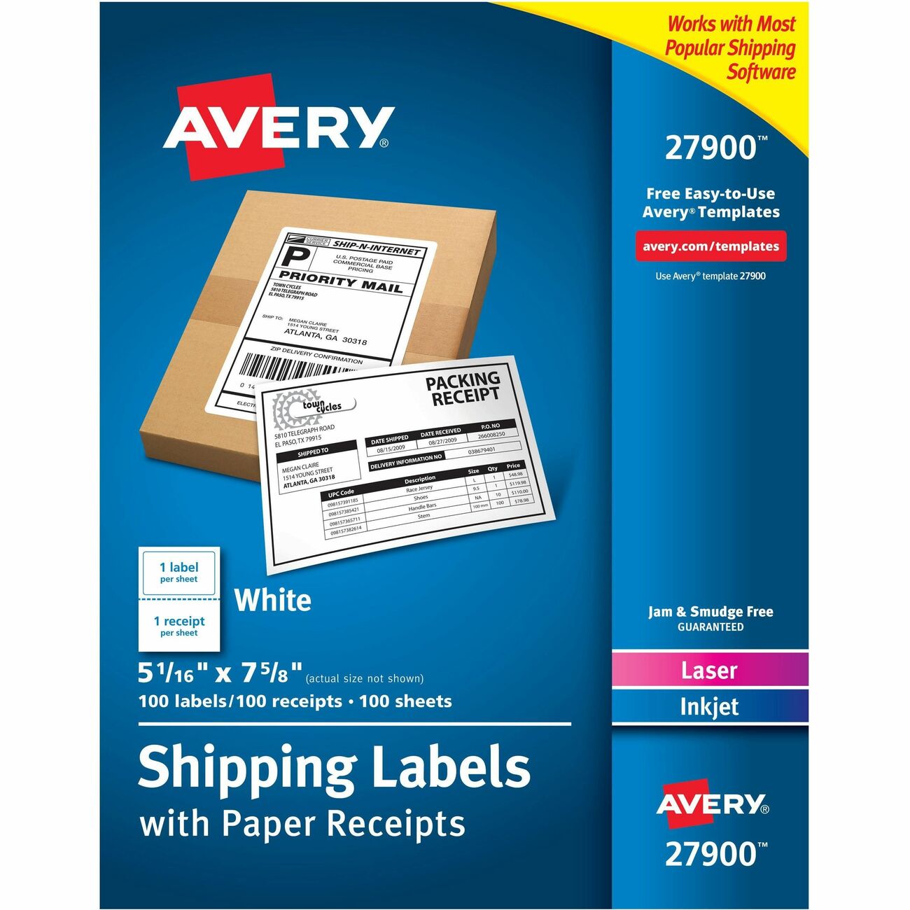 Avery Labels Ship W/Rec 100Bx Wt