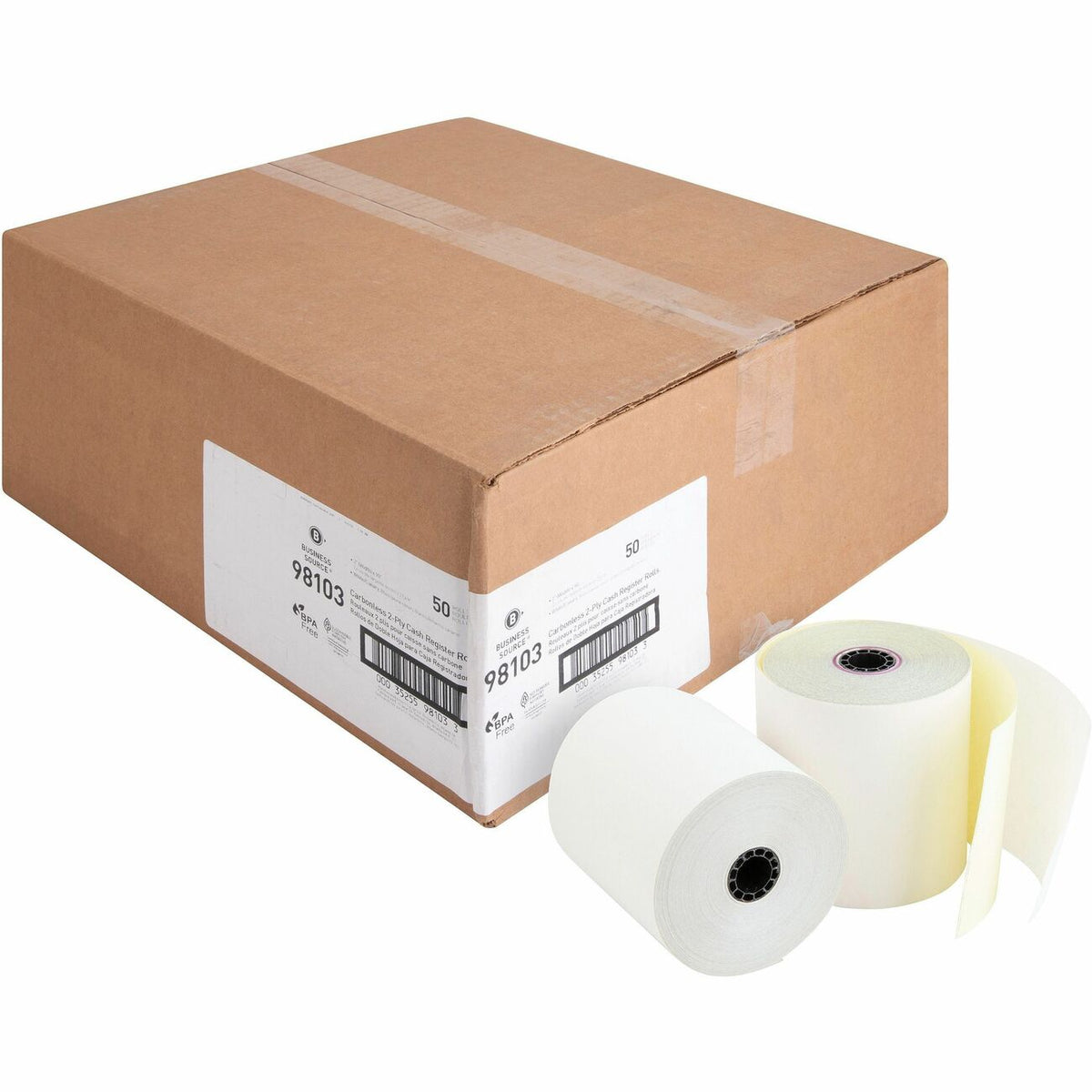 Business Source Roll Paper Carbnless 3'X90
