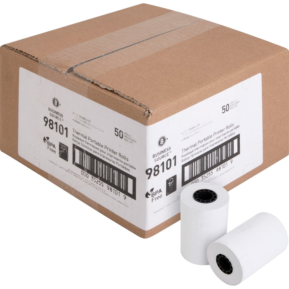 Business Source Rolls Therm 2 1/4'X55 50Ct
