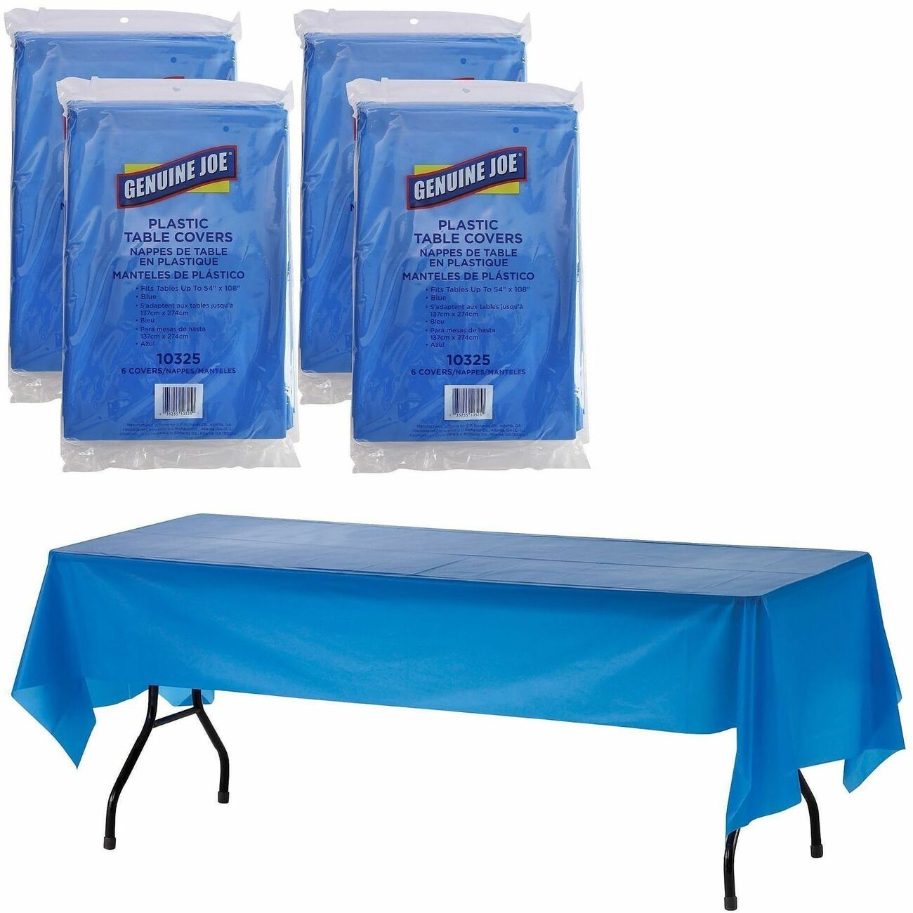 Genuine Joe Tablecover Plastc 54X108 Be